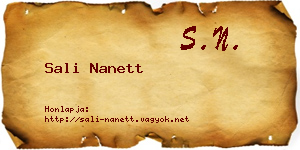 Sali Nanett névjegykártya